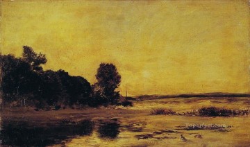 by the sea Barbizon Impressionism landscape Charles Francois Daubigny Beach Oil Paintings